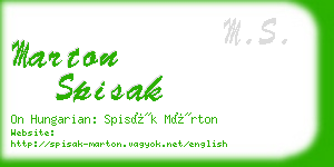 marton spisak business card